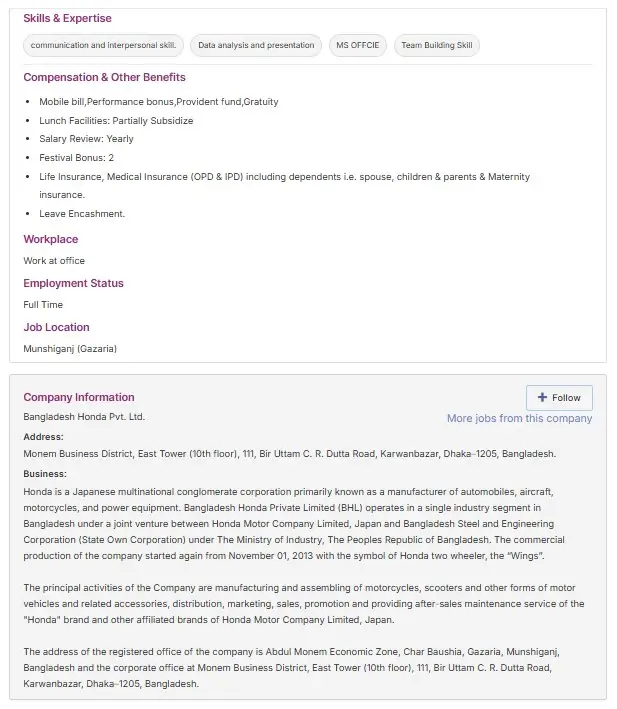 Bangladesh Honda Job Circular 2025 Image