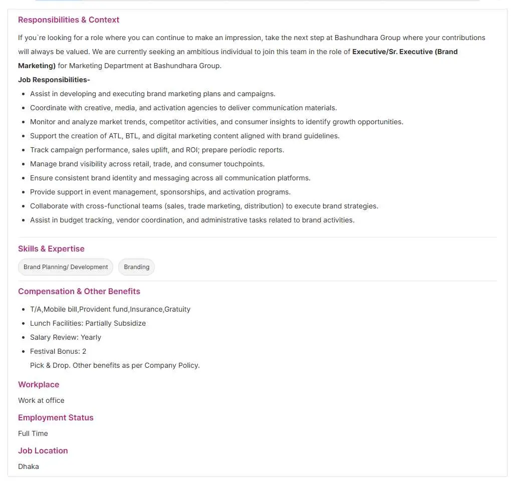 Bashundhara Group Senior Executive Job Circular 2025 Image