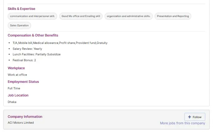 ACI Motors Limited Job Circular Image