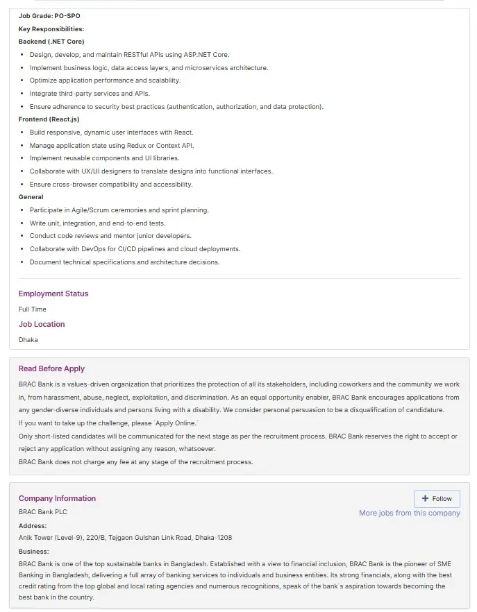 BRAC Bank Job Circular Image