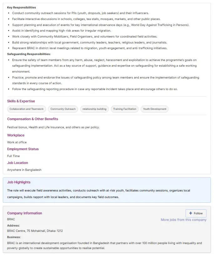 BRAC Outreach Officer Job Circular 2025 Image