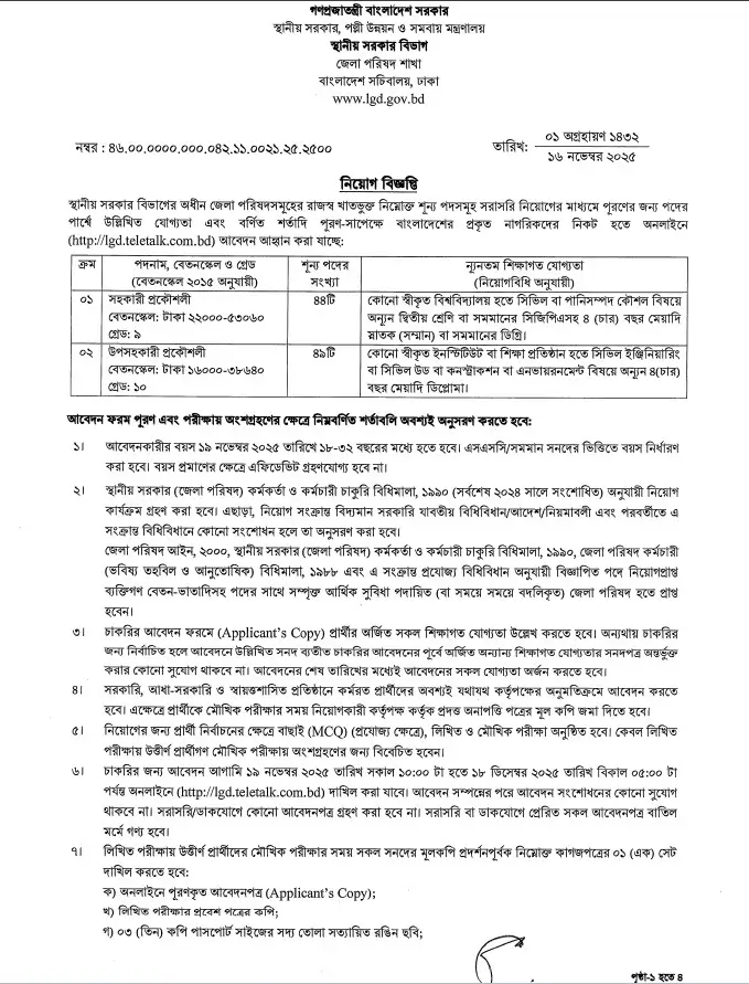 LGD Job Circular 2025 Image 01